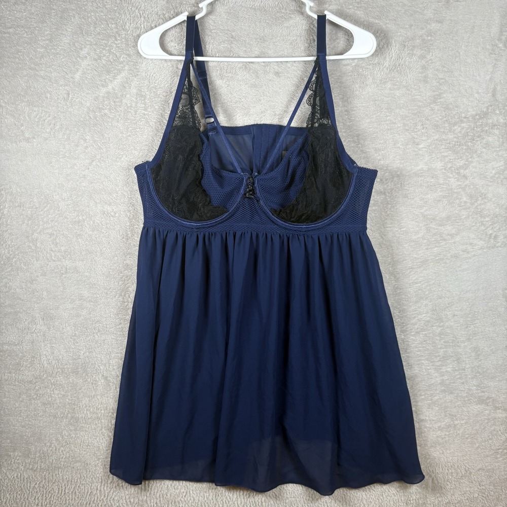 Torrid Curve Lace And Mesh Babydoll Lingerie Gown‎ Plus Size 2 2X Navy